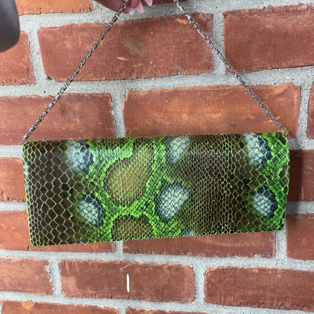 Vintage 90's green snake skin bag - Picture 8 of 12